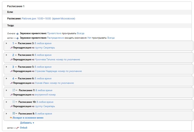 Расписание звонков
